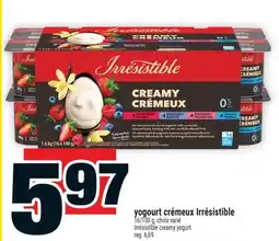 Super C yogourt crémeux Irrésistible | Irrésistible creamy yogurt offer