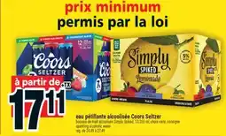 Super C eau pétillante alcoolisée Coors Seltzer | sparkling alcoholic water offer