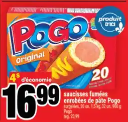 Super C SAUCISSES FUMÉES ENROBÉES DE PÂTE POGO offer