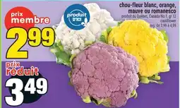 Super C chou-fleur blanc, orange, mauve ou romanesco | cauliflower offer