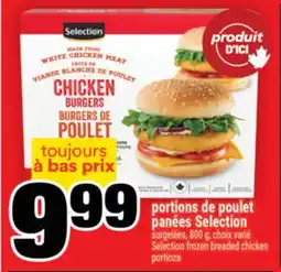 Super C portions de poulet panées Selection | Selection frozen breaded chicken portions offer