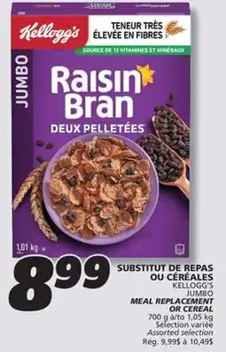 IGA KELLOGG'S JUMBO MEAL REPLACEMENT OR CEREAL offer