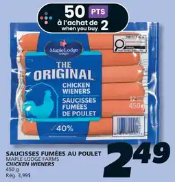 IGA MAPLE LODGE FARMS CHICKEN WIENERS offer