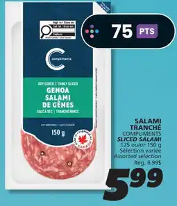 IGA COMPLIMENTS SLICED SALAMI offer