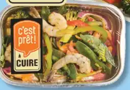 IGA C'EST PRÊT! À CUIRE SHRIMP OR SALMON TRAY WITH VEGETABLES offer