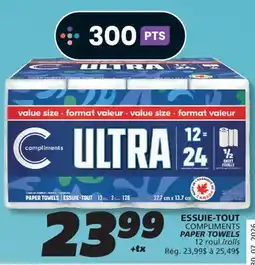 IGA COMPLIMENTS PAPER TOWELS offer
