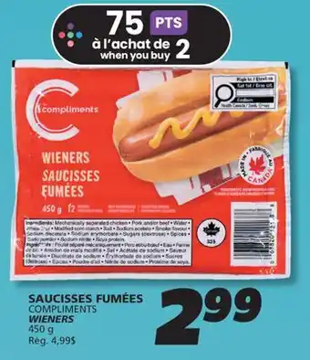 IGA COMPLIMENTS WIENERS offer