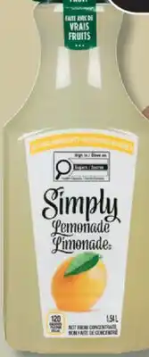 IGA SIMPLY FRUIT JUICE OR REFRIGERATED LEMONADE offer