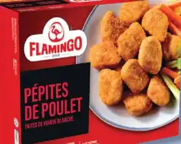 IGA FLAMINGO FROZEN BREADED CHICKEN BREAST BURGERS, NUGGETS, FRIES, STRIPS OR POPCORN CHICKEN offer
