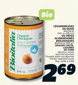 IGA BIOITALIA ORGANIC PASTA, LEGUMES OR CORN offer
