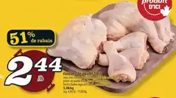 Marché Richelieu CUISSES DE POULET FRAIS | FRESH CHICKEN LEGS WITH BACK, ECONOMIC PACK offer