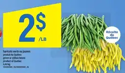 Maxi HARICOTS VERTS OU JAUNES | GREEN OR YELLOW BEANS offer