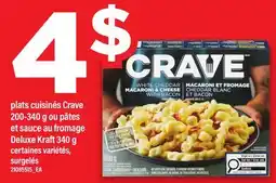 Maxi PLATS CUISINÉS CRAVE 200-340 G OU PÂTES ET SAUCE AU FROMAGE DELUXE KRAFT 340 G offer