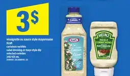 Maxi VINAIGRETTE OU SAUCE STYLE MAYONNAISE KRAFT | SALAD DRESSING OR MAYO STYLE DIP, 340/425 ML offer