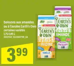 Maxi BOISSONS AUX AMANDES OU À L'AVOINE EARTH'S OWN, 1,75/1 offer
