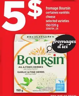 Maxi FROMAGE BOURSIN | CHEESE, 150/220 G offer