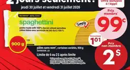 Maxi PÂTES SANS NOM offer