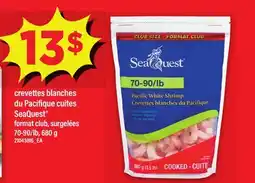 Maxi CREVETTES BLANCHES DU PACIFIQUE CUITES SEAQUEST , 70-90/LB offer