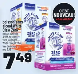 Metro BOISSON SANS ALCOOL WHITE CLAW ZERO | WHITE CLAW ALCOHOL- FREE BEVERAGE offer