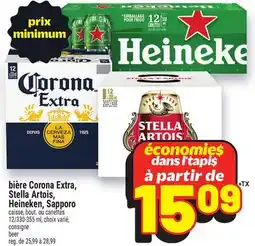 Metro BIÈRE CORONA EXTRA, STELLA ARTOIS, HEINEKEN, SAPPORO BEER offer