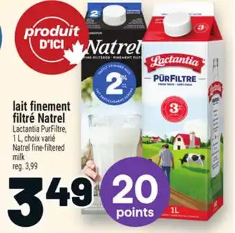 Metro LAIT FINEMENT FILTRÉ NATREL | NATREL FINE-FILTERED MILK offer