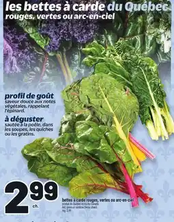 Metro BETTES À CARDE ROUGES, VERTES OU ARC‑EN‑CIEL | RED, GREEN OR RAINBOW SWISS CHARD offer