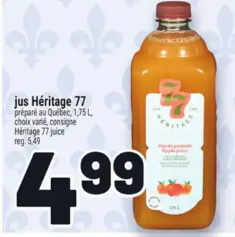 Metro JUS HÉRITAGE 77 | HÉRITAGE 77 JUICE offer