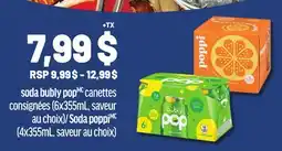 Metro SODA BUBLY POPMC CANETTES CONSIGNÉES / SODA POPPI offer