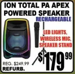 TechSource Ion total pa apex powered speaker rechargeable offer