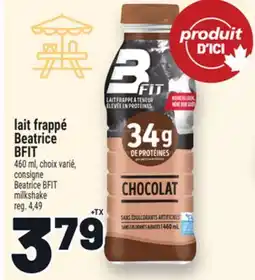 Metro LAIT FRAPPÉ BEATRICE BFIT | BEATRICE BFIT MILKSHAKE offer