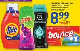Uniprix TIDE, DOWNY, BOUNCE, GAIN Produits pour la lessive sélectionnés/Selected laundry products offer
