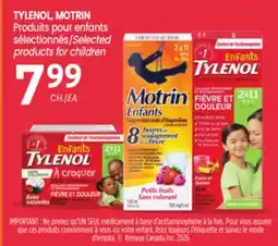 Uniprix TYLENOL, MOTRIN Produits pour enfants sélectionnés/Selected products for children offer
