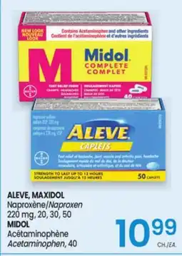 Uniprix ALEVE, MAXIDOL Naproxène/Naproxen, MIDOL Acétaminophène Acetaminophen offer