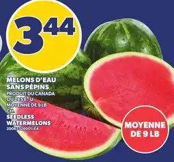 Provigo MELONS D'EAU SANS PÉPINS | SEEDLESS WATERMELONS, MOYENNE DE 9 LB offer