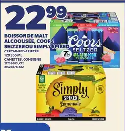 Provigo BOISSON DE MALT ALCOOLISÉE, COORS SELTZER OU SIMPLY SPIKED offer