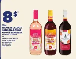 Provigo VIN NICOLAS LALOUX SANGRIA ROUGE OU OLÉÉ SANGRITA offer