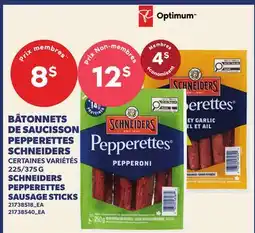 Provigo BÂTONNETS DE SAUCISSON PEPPERETTES SCHNEIDERS | SCHNEIDERS PEPPERETTES SAUSAGE STICKS, 225/375 G offer