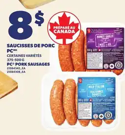 Provigo SAUCISSES DE PORC PC | PC PORK SAUSAGES offer