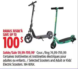 Canadian Tire Selected iZip Scooters and Adult or Kids' Electric Scooters offer