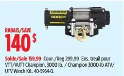 Canadian Tire Champion 3000-lb ATV/ UTV Winch Kit offer