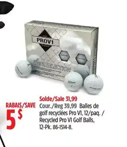 Canadian Tire Eagle Recycled Pro V1 Golf Balls offer