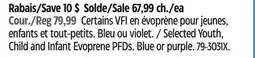 Canadian Tire Helly Hansen Selected Youth, Child and Infant Evoprene PFDs offer
