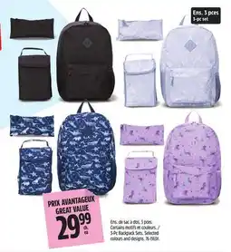 Canadian Tire 3-Pc Backpack Sets offer