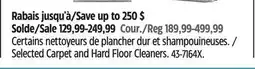 Canadian Tire Bissell Selected Carpet and Hard Floor Cleaners offer