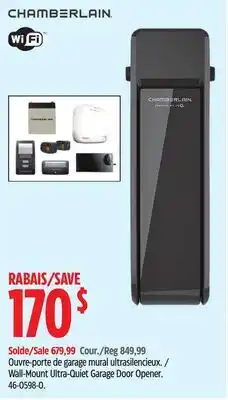 Canadian Tire CHAMBERLAIN Wall-Mount Ultra-Quiet Garage Door Opener offer