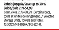 Canadian Tire Selected Storage Units, Towers and Totes offer
