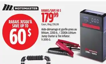 Canadian Tire Motomaster 2200A Lithium Jump Starter & Tire Inflator offer