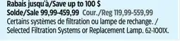 Canadian Tire Rainfresh Selected Filtration Systems or Replacement Lamp offer