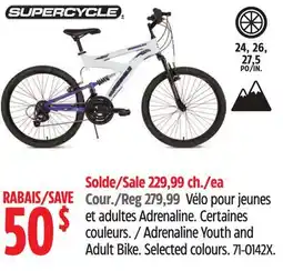 Canadian Tire Supercycle Adrenaline Youth and Adult Bike offer