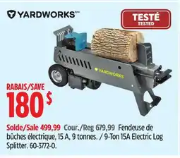 Canadian Tire Yardworks 9-Ton 15A Electric Log Splitter offer